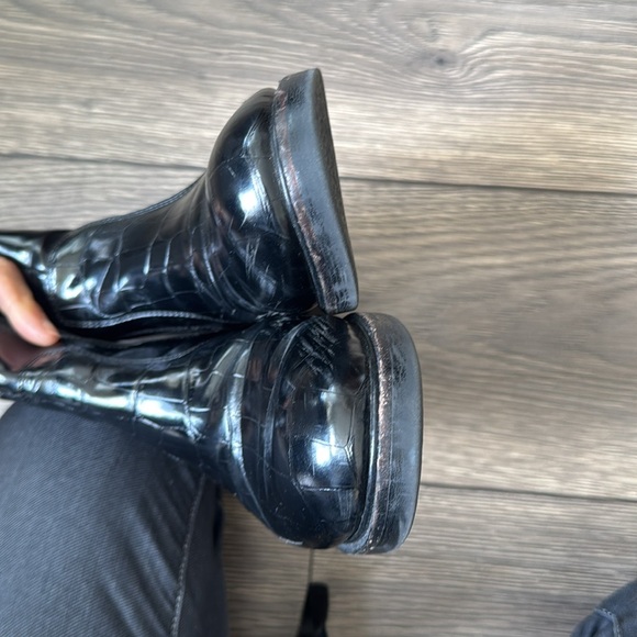 Black Jeffery Campbell crocodile embossed leather boots size 8 - Picture 11 of 13